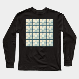 Mosaic Tile Cobalt and Sky Blue Long Sleeve T-Shirt